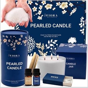 Fiora Naturals Pearled Candle - Long Lasting Sand Candle Wax Set